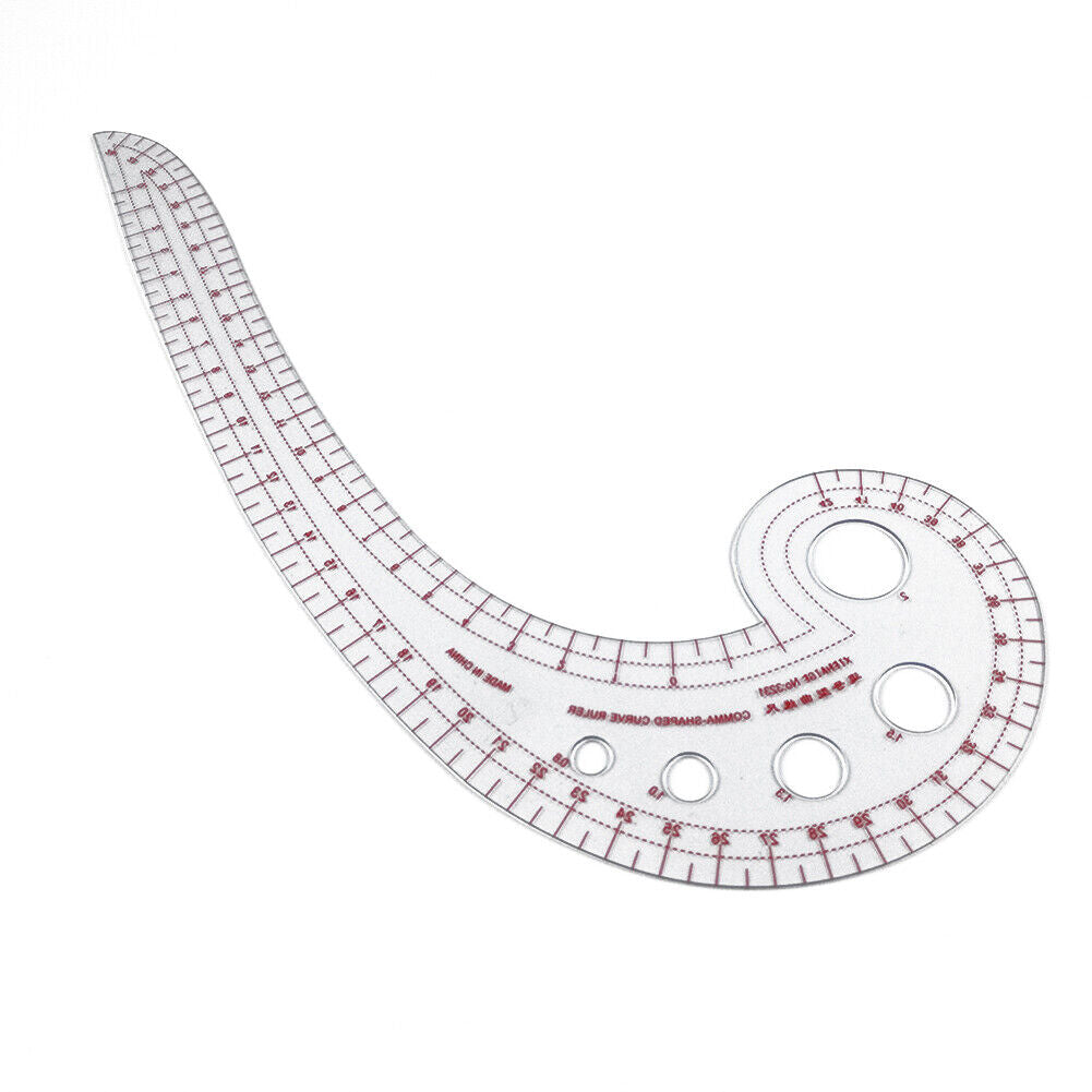 Plastic Transparent Tailor French Curve Sewing Ruler Comma Shaped Rulers