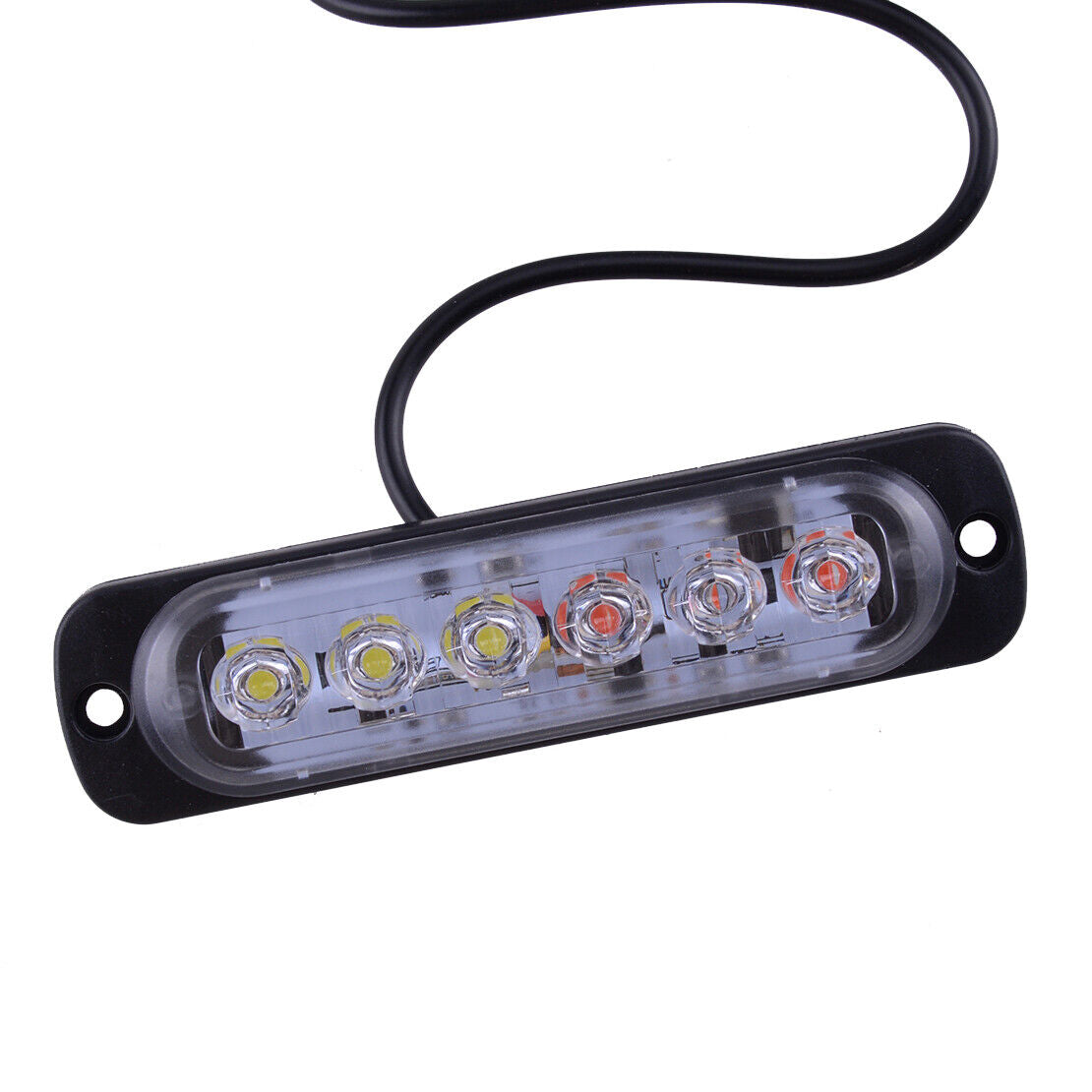 4pcs 6 LED Strobe Light Bar Emergency Flashing Warning Hazard Beacon Red/White
