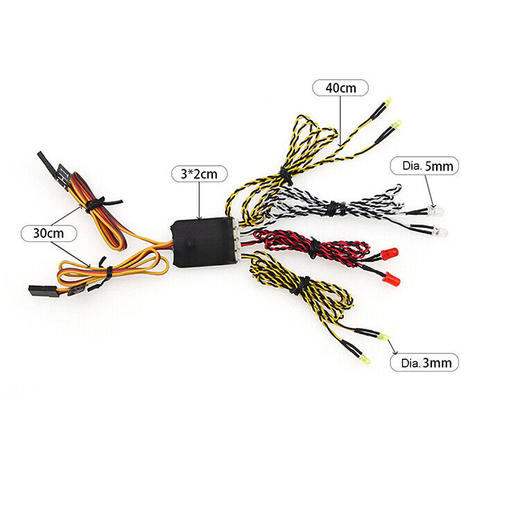 8LED Linkage Light Turn Signal Brake Light Lamp Parts for RC Crawler Drift Car