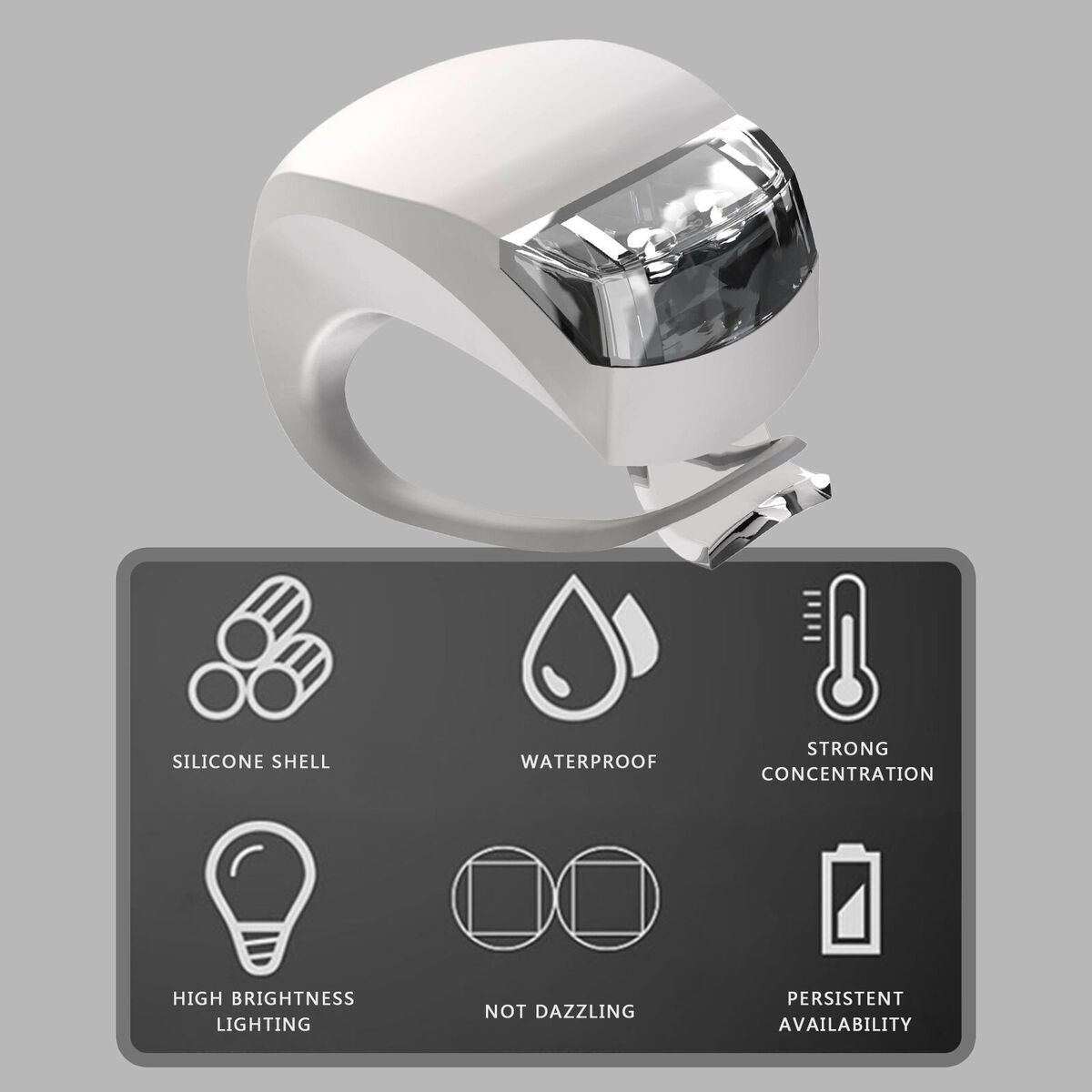 Bicycle Light - LED Waterproof Multi-Purpose Bike Light for Cycling (White)