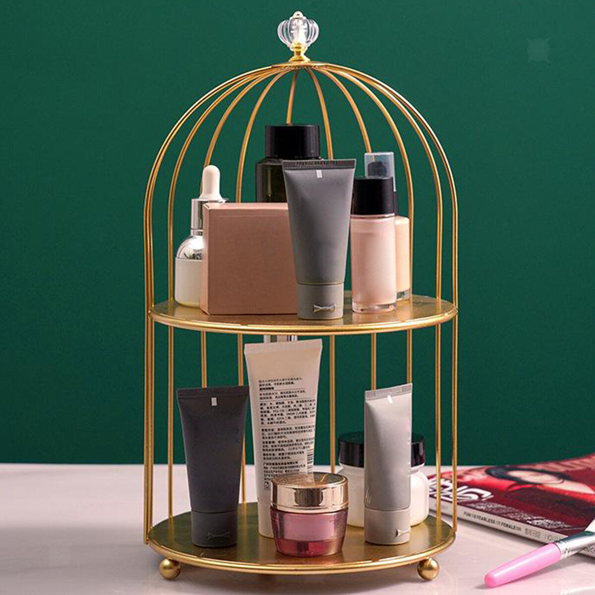 Desktop  Organizer Holder Countertop Makeup Rack 2-Tiers