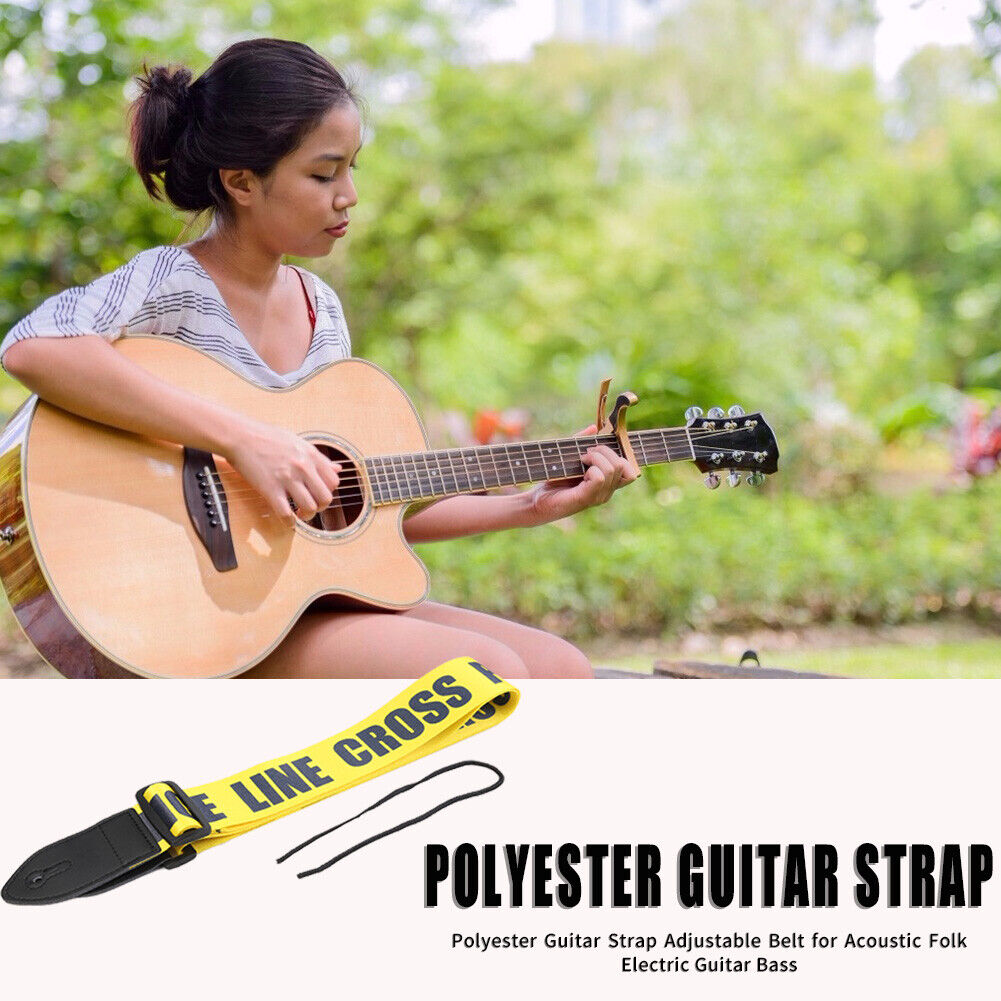 Guitar Strap Belt for Acoustic Electric Guitar Instrument Parts (Yellow)