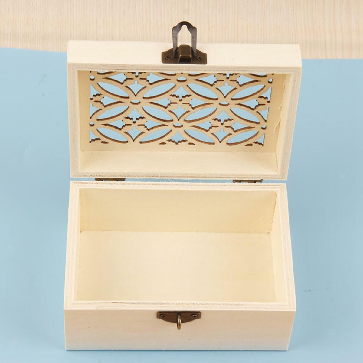 3Pcs Hollow Design with  Lid Clasp  en Jewelry Box for