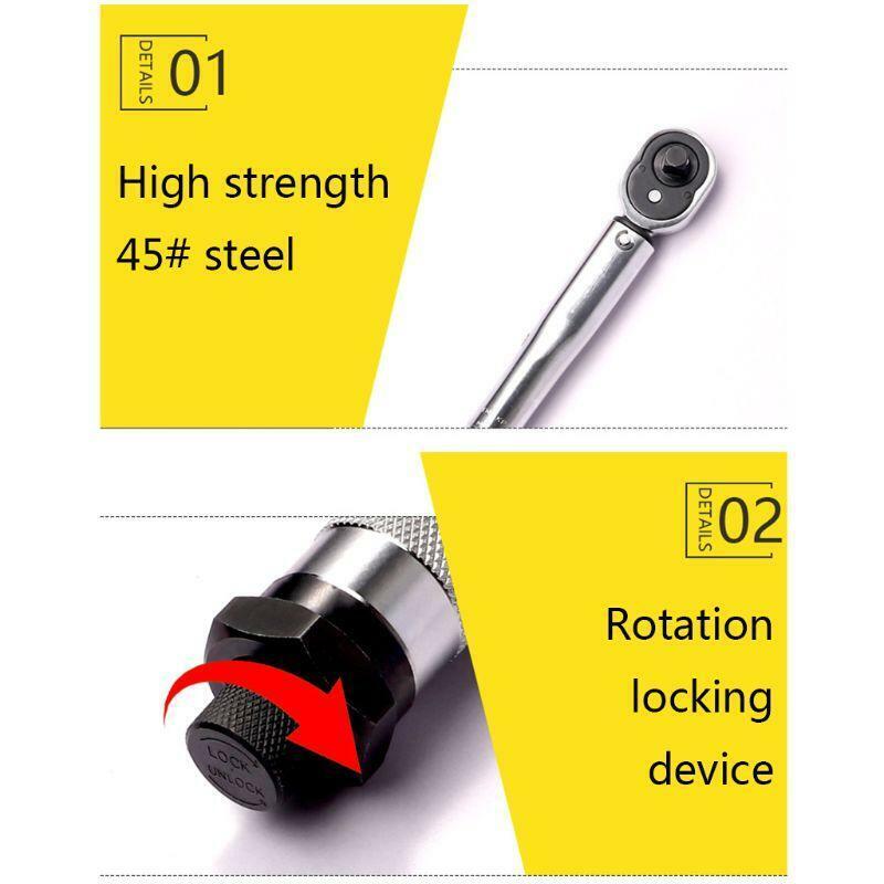 3/8 Torque Wrench Drive 19-110nm Two-way Accurate Bicycle Repair Spanner Tool