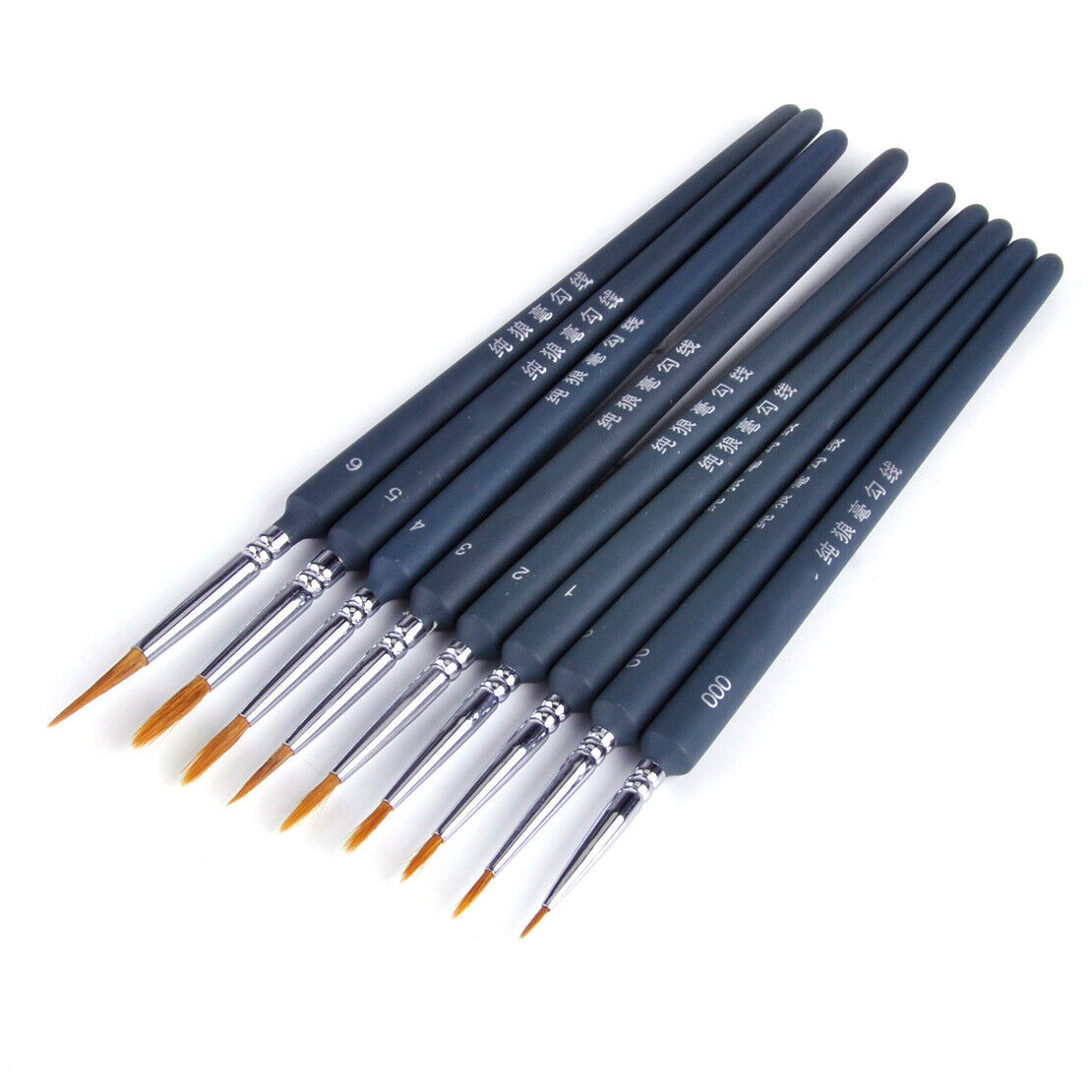 9x Weasel Hair Brush Pen Handpainted Hook Line Drawing Art Oil Painting Pen Li