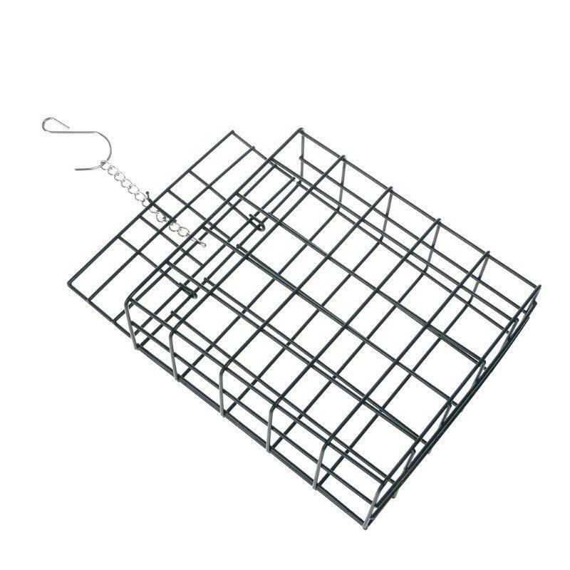Bird Feeder Green Cube Cage Food Container Outdoor Wild Birds Parrot Feeding