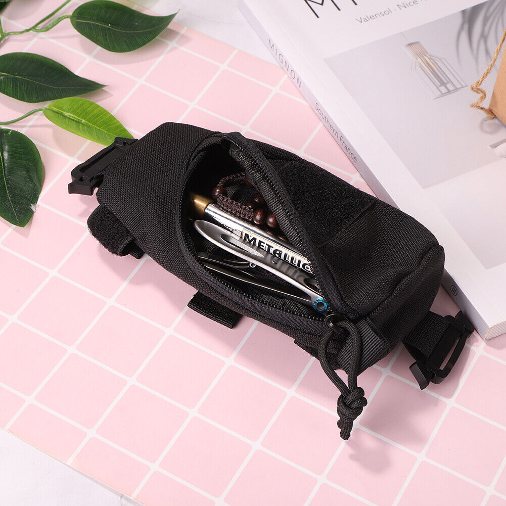 Outdoor Molle Shoulder Strap Pouch Camping Hiking EDC Key Tool Bag (Black)