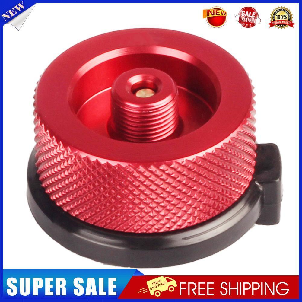 Outdoor Camping Picnic Stove Converter Long-Flat Gas Bottle Adapter(Red)