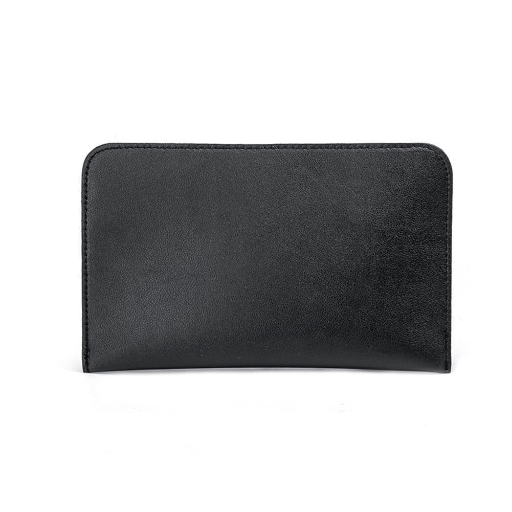 Women Solid Zipper Clutch Wallet Leather Coin Purse Soft Phone Bags (Black)