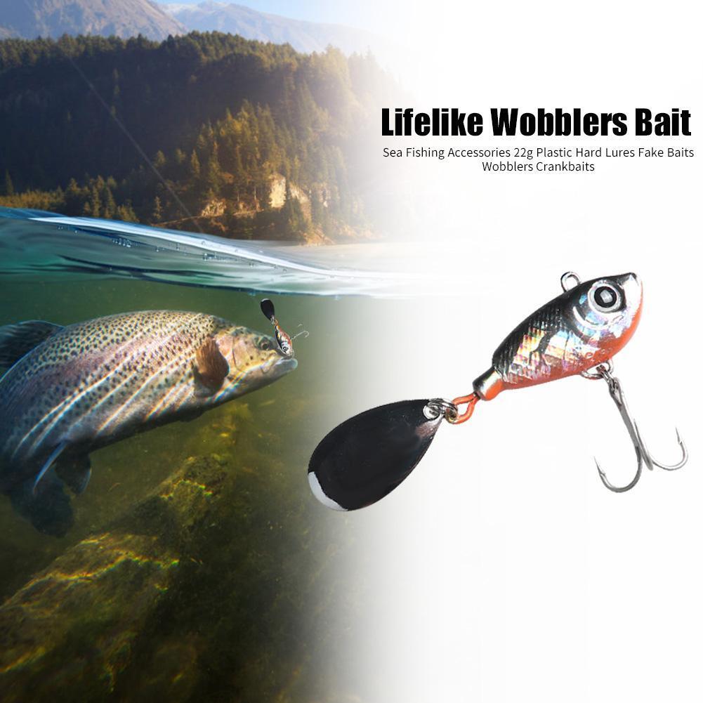 22g Plastic Long-cast Iron Plate Hard Lures with Rotating Sequins (Black)