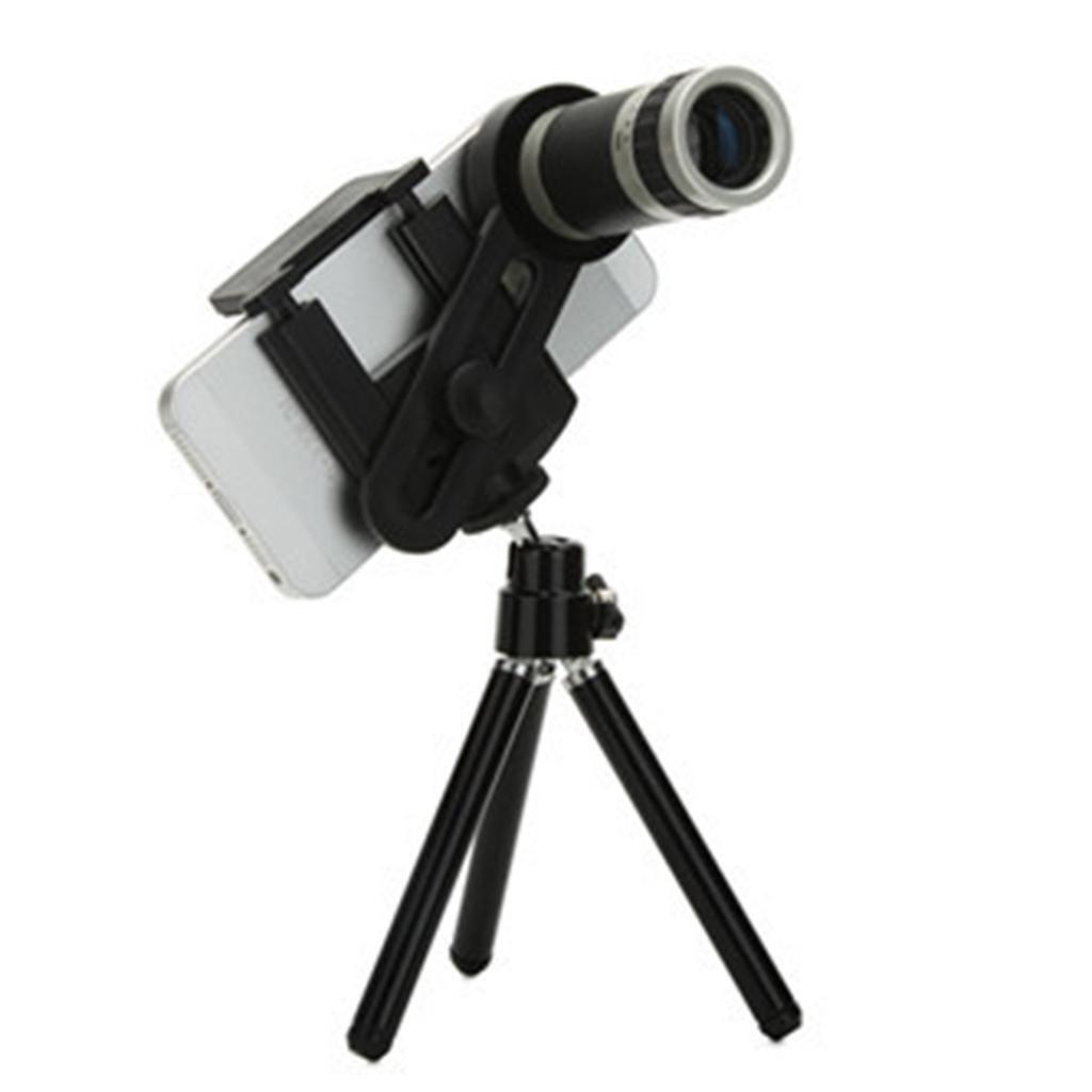 Universal 8X Phone Camera Telephoto Lens+360° Rotatable Tripod for