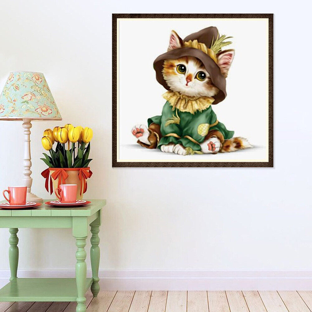 Cute Cat Cartoon 5D Diamond Painting Embroidery DIY Cross Stitch Home Decor