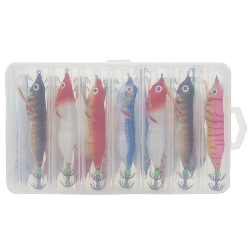 14Pcs Shrimps Squid Jigging Fishing Lure Cuttlefish Bait Wobbler For Sea Fishing