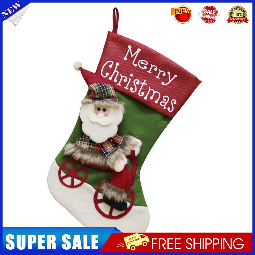 Christmas Stocking Xmas Tree ?Decorative Sock Candy Bag Gift Pouch (Green)