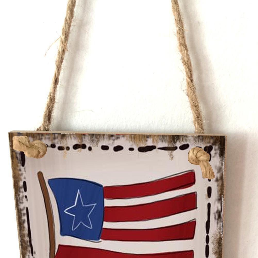 Wooden Hanging Flower Sign Board Independence Day Wall Crafts (JM01413)