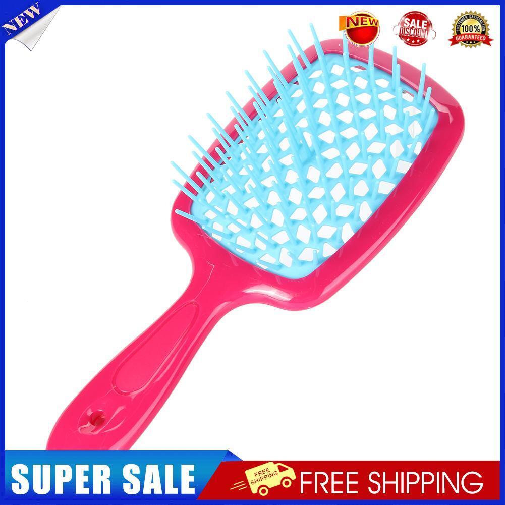 Wide Teeth Air Cushion Combs Scalp Massage Hollow Grid Airbag Brush (Rose)