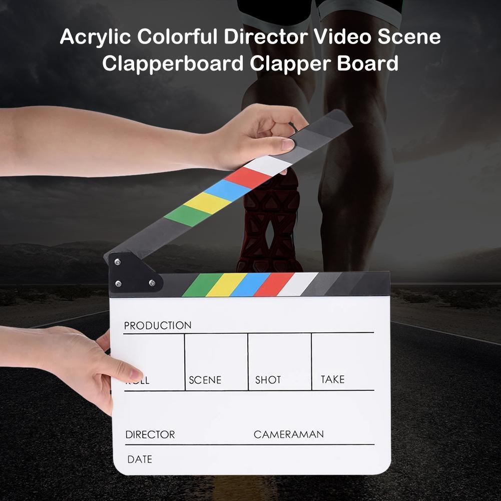 Acrylic Colorful Director Video Scene Clapperboard Clapper Board Cut Prop