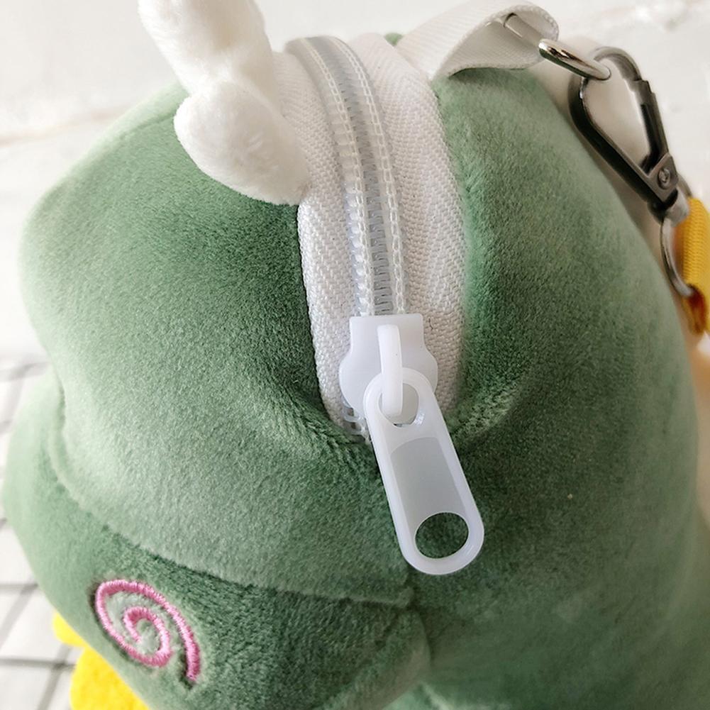 Women Cute Dinosaur Plush Satchel Mini Shoulder Money Phone Bags (Green)