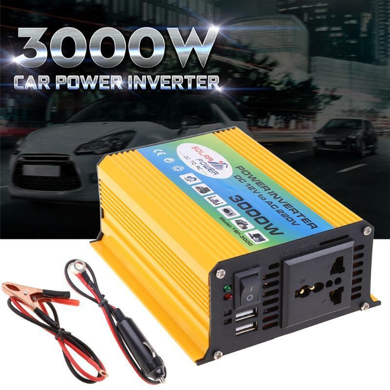Boat Car 3000W Converter Power Inverter DC 12V to AC 220V Invertor USB Charger