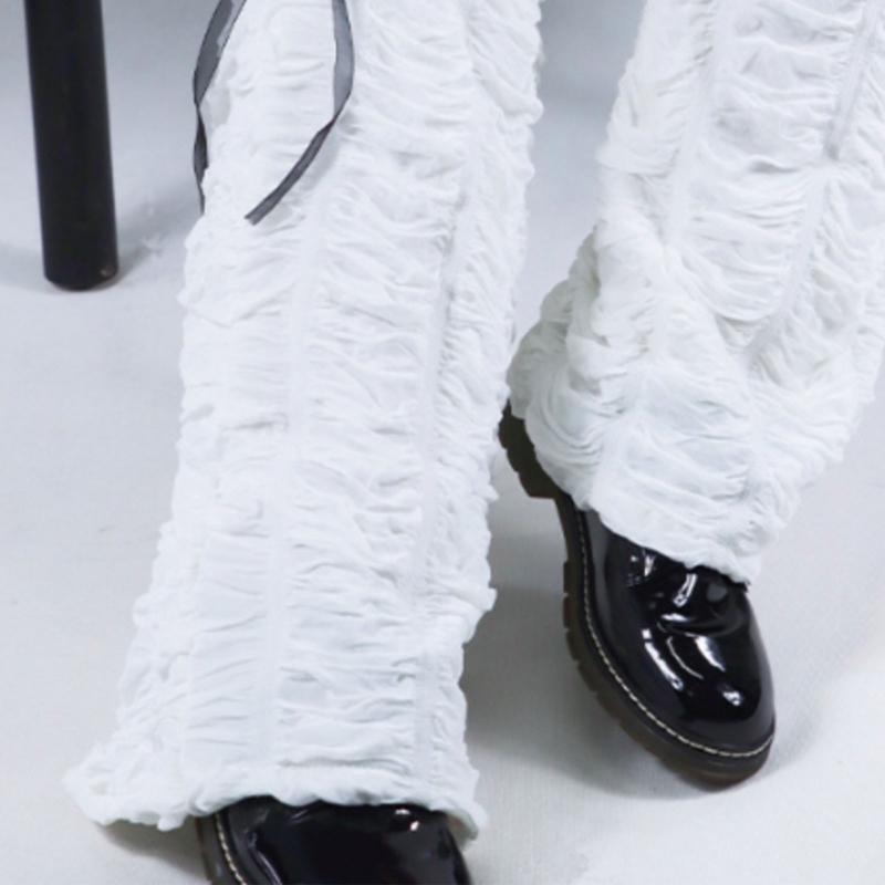 Sweet Lolita Bowknot Knee High Leg Warmers Women Wave Ruched Foot Cover Socks