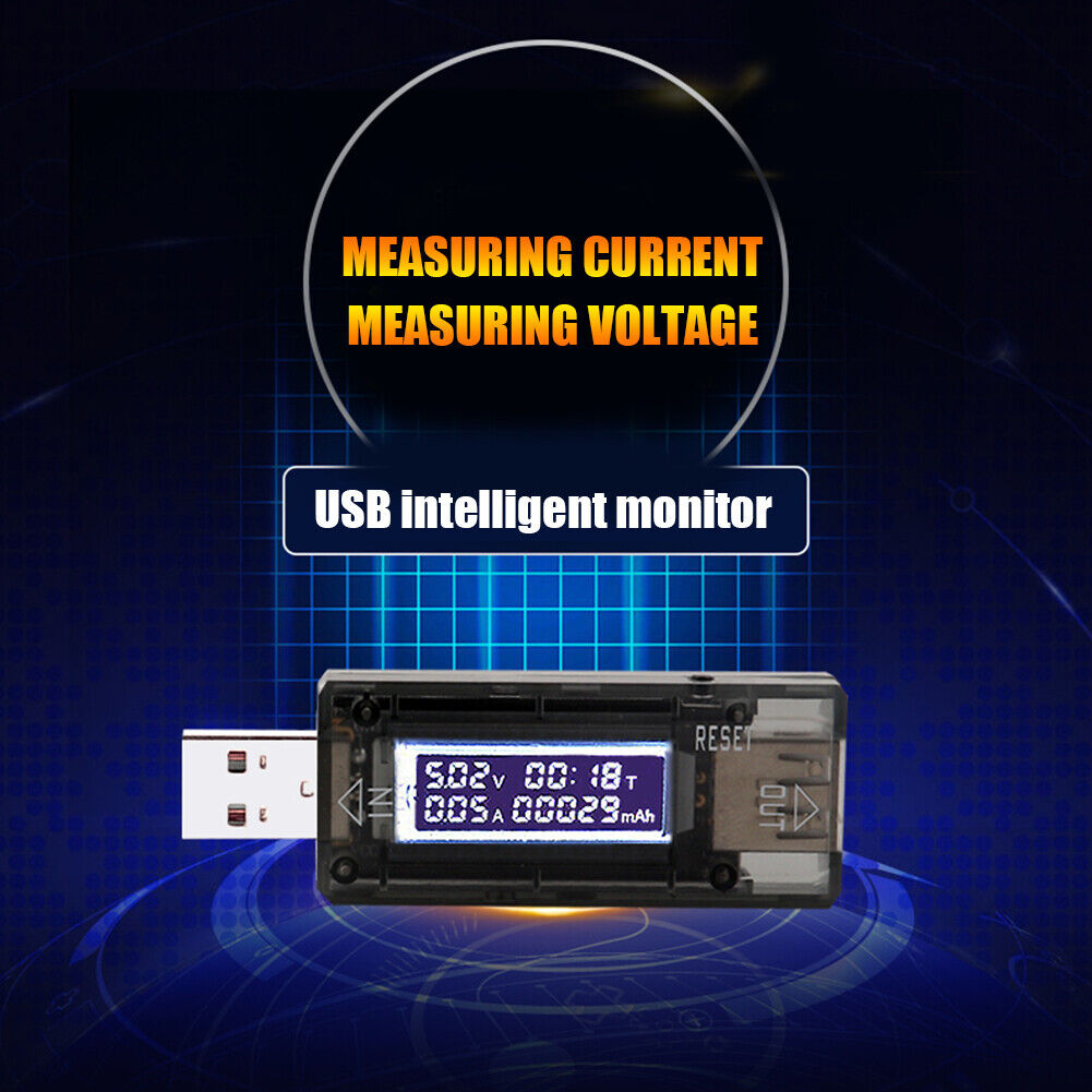 USB Tester 3.2-10V 0-3A DC Digital Volt Amp Meter Tester Charger Indicator