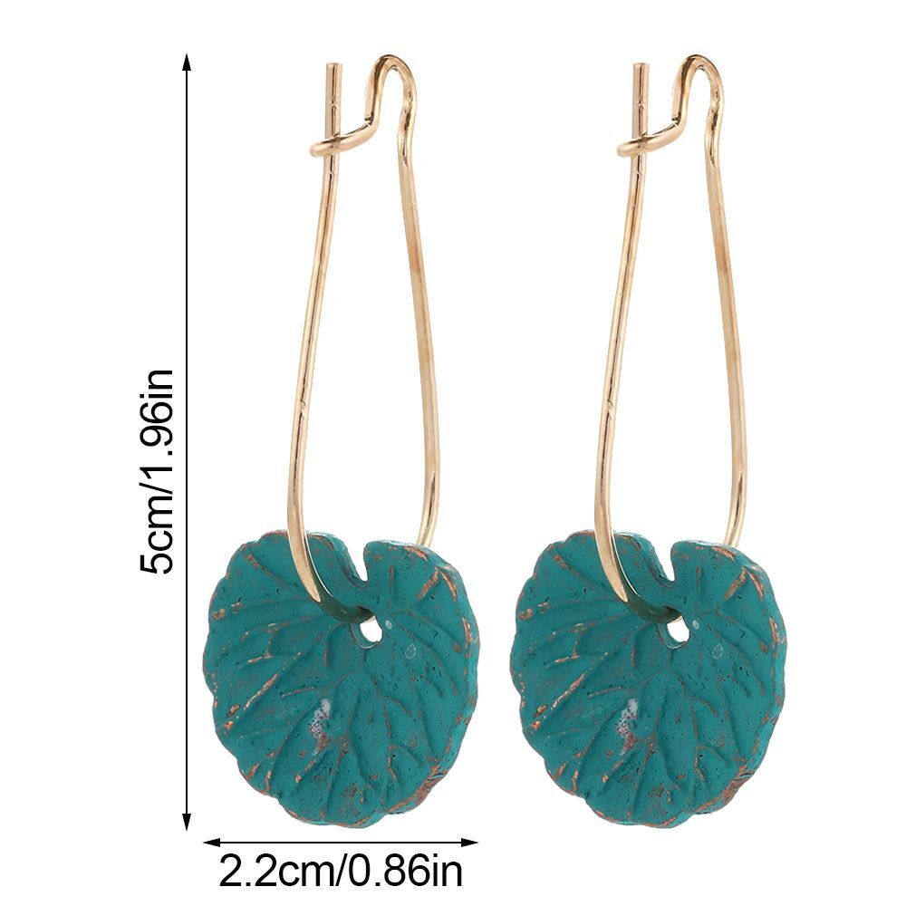 Jewelry Green Party Non-Contrasting Lotus Earrings Aesthetic Exquisite Leaf