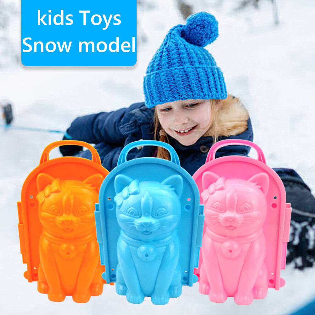 Cat Shape Snowball Maker ABS Clip Kids Outdoor Winter Snow Sand Mold Tool