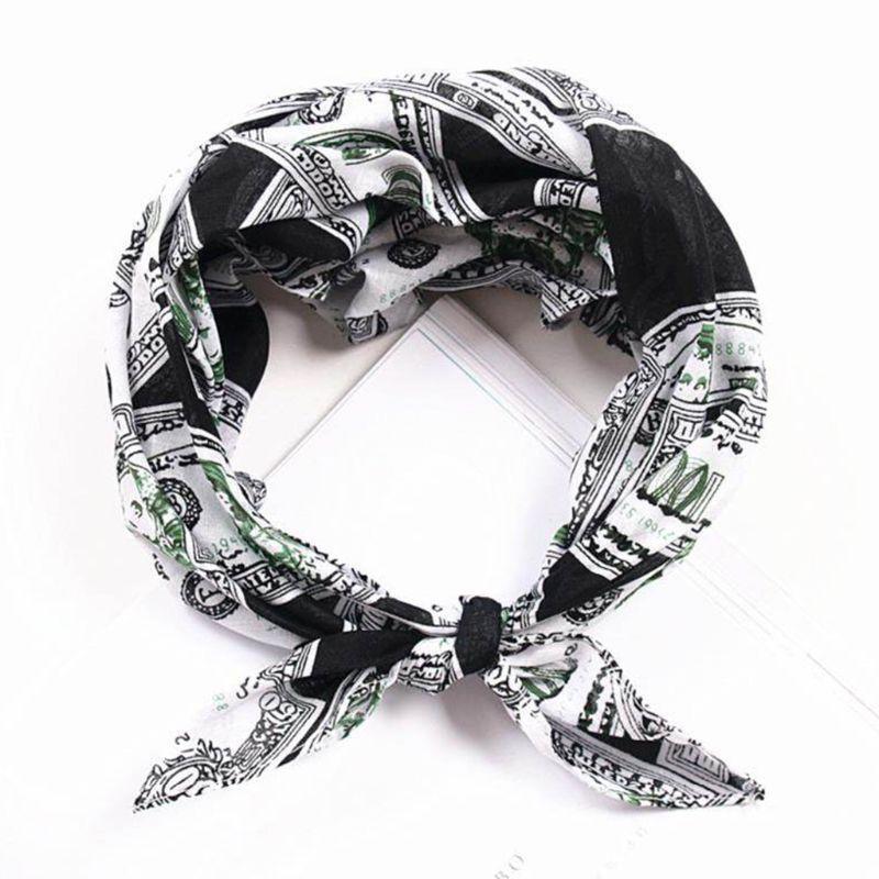 Hip Hop Money Bandana Hair Scarf Wrist Wrap Head Square Scarves Handkerchief