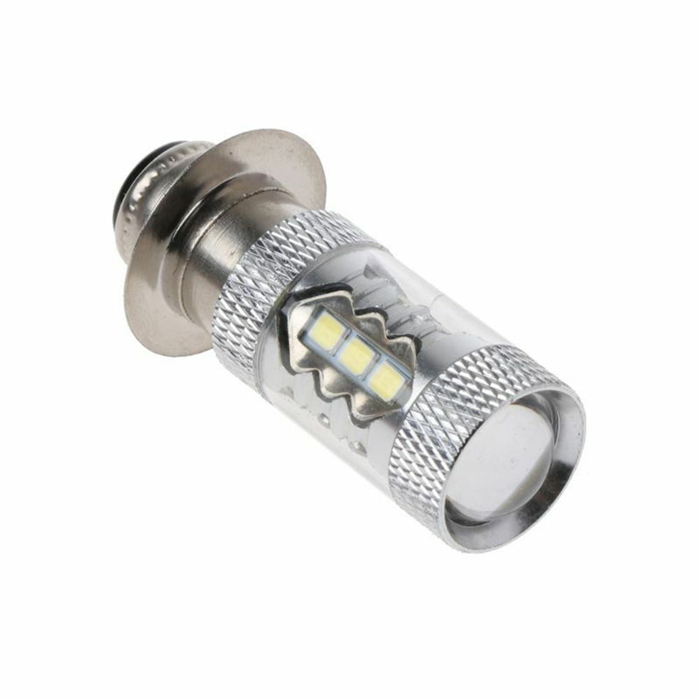 1Pc Practical Bulb Bright LED White 12V 16SMD 80W H6 P15D Motorcycle Headlight