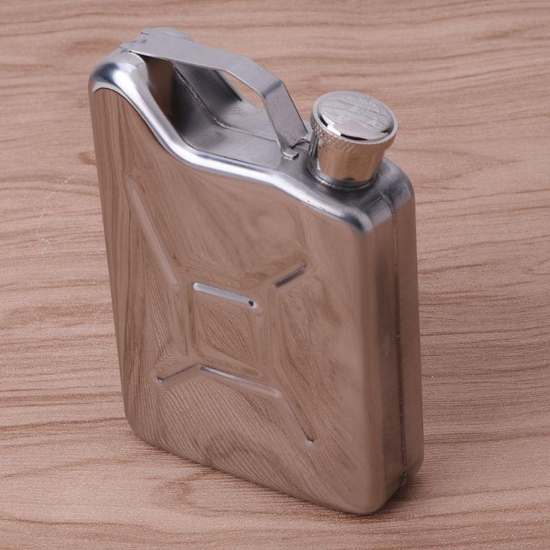 5oz Stainless Steel Jerry Can Hip Flask Liquor Whisky Pocket Bottle Men Gift