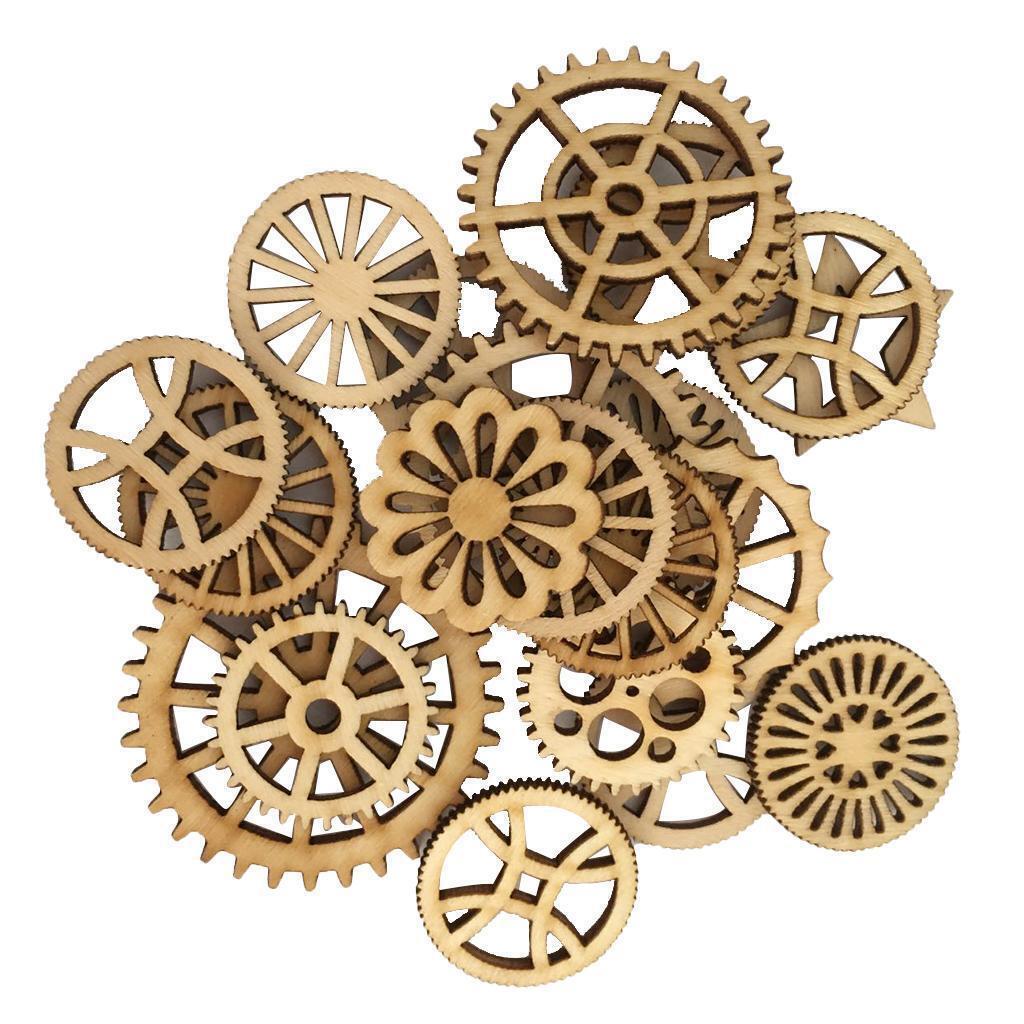 100pcs Mixed Unfinished Blank Wood Wooden Crafts Embellishments DIY Supplies