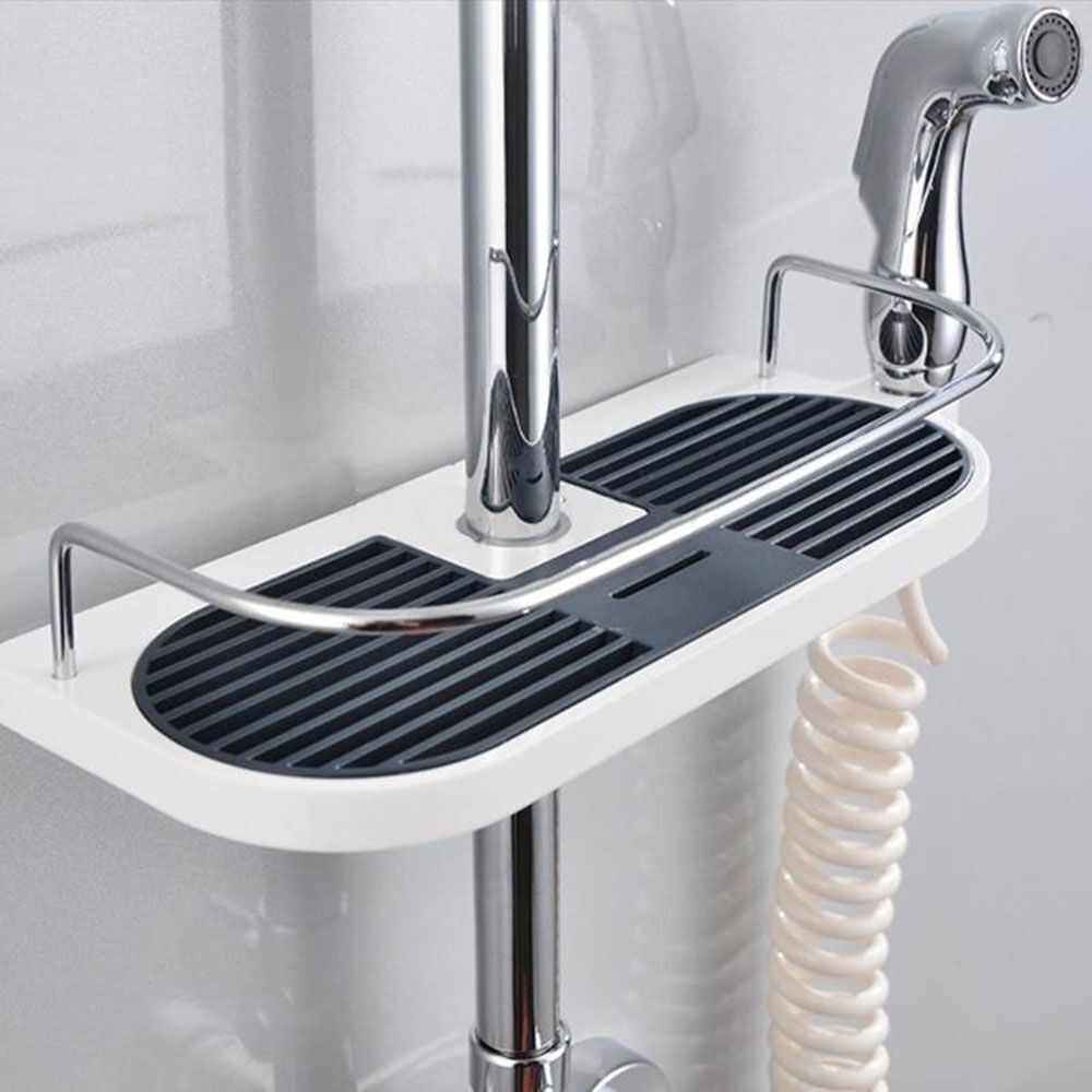 Sprinkler Frame Shower Rack Bath Soap Holder Bathroom Pole Shelf Storage Tray