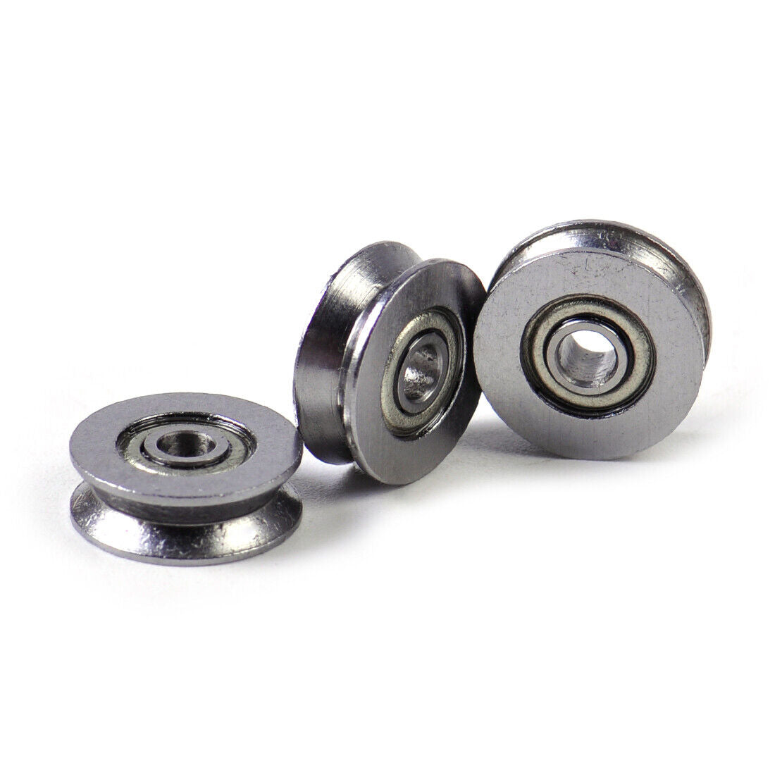 20pcs Deep V Groove Roller Guide Wire Pulley Rail Track Ball Bearing 3x12x4mm Li