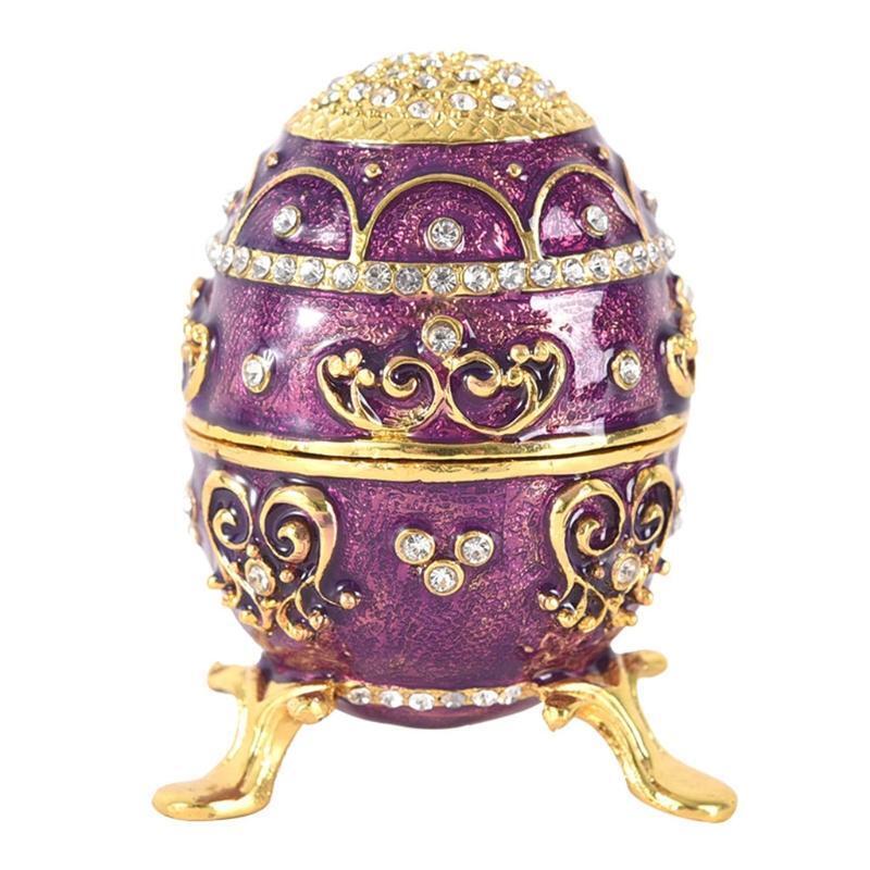 7cm/3 Trinket Container Metal Tabletop Articraft Egg Box House Room Decoration