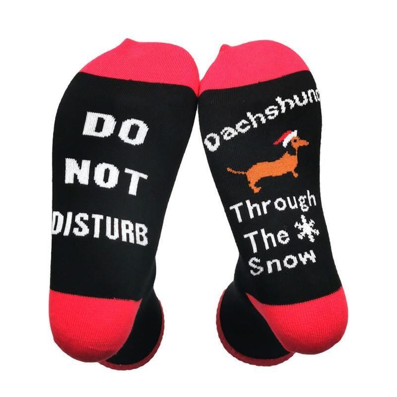1 Pair Do Not Disturb Funny Christmas Sock Holiday Warm Soft Socks Xmas Gift