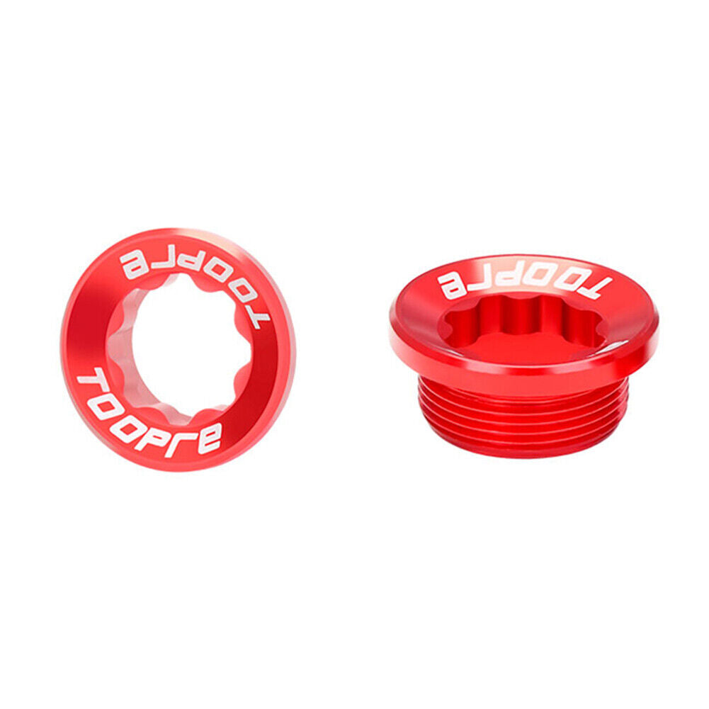TOOPRE MTB Bike Crank Cover Screws Cap CNC M20x8mm BB Fixing Bolt (Red)