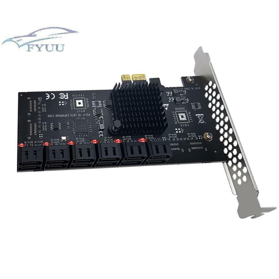 PCIE 1X to 12-Port SATA 3.0 Adapter Card Add on Cards Riser PCIE Card For Mining