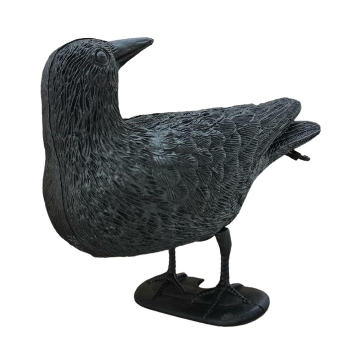 Lifesize Feathered Crow Decoy   Deterrent  Bird Raven Hunting Decoy