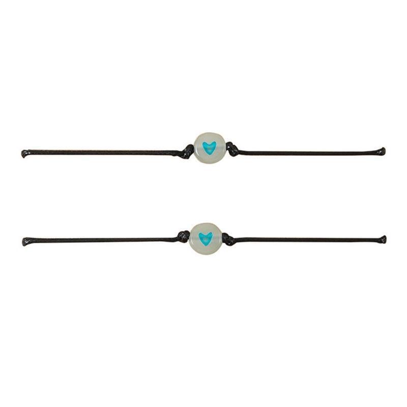 2xPinky Promise Bracelets Friendship Couple Matching Bracelet with Luminous Bead