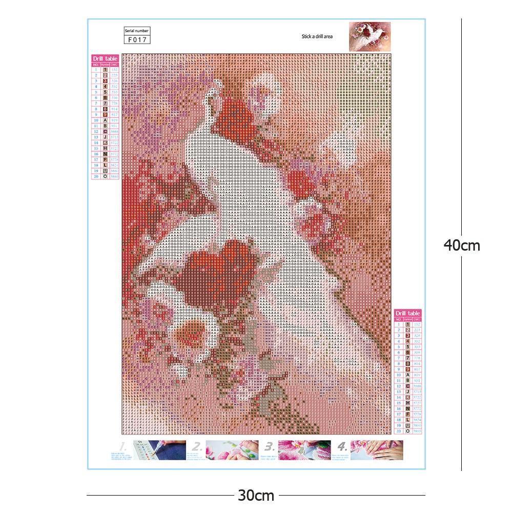 5D DIY Full Drill Square Diamond Painting White Peacock Cross Stitch Kit
