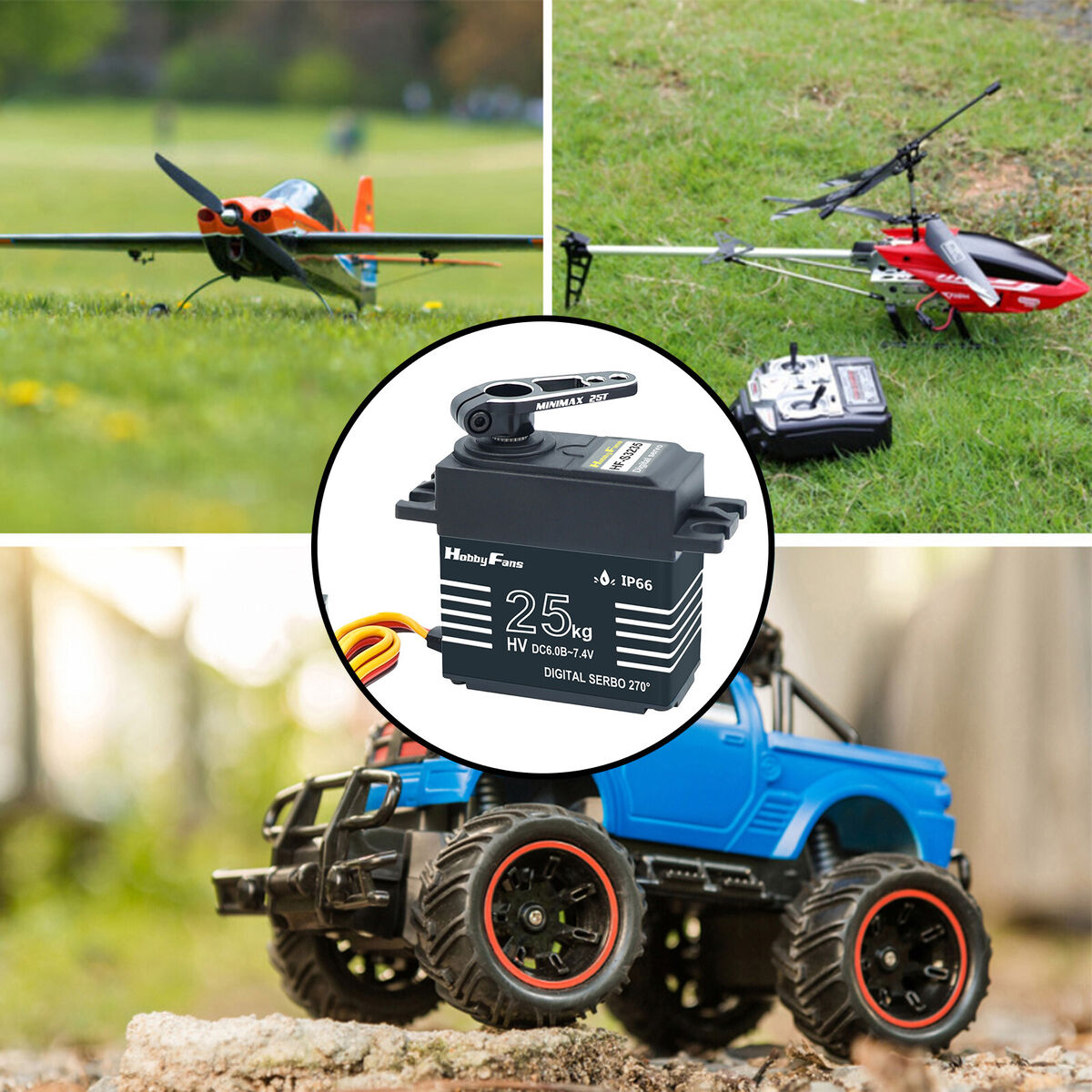 25kg Metal Gear Waterproof Digital Servo Kit for RC Crawler Car Robot Black