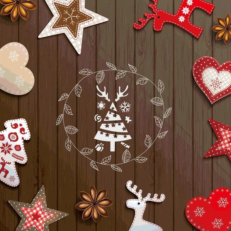 Drawing Templates Hollow Out Painting Stencils with Snowflakes Happy New Year
