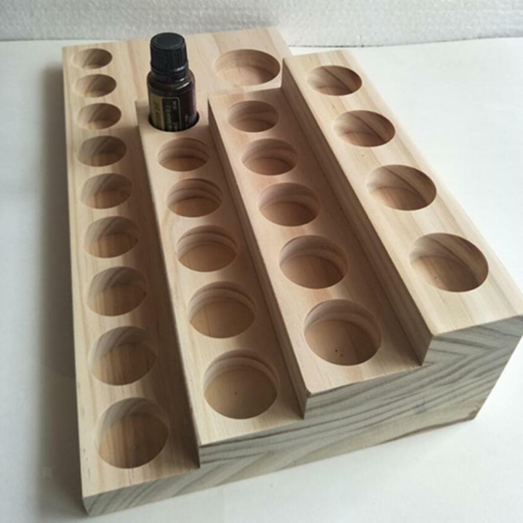 Wooden Essential Oils Bottle Shelf Aromatherapy Oil Display Storage Rack Stand