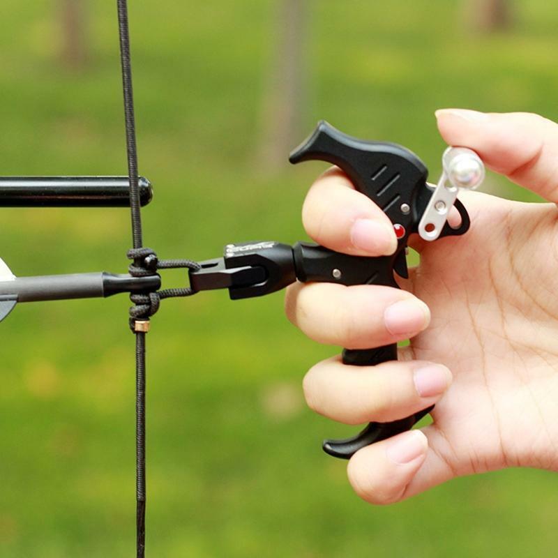 3 Finger Compound Bow Archery Release Aid Hunting Thumb Caliper Trigger Handheld