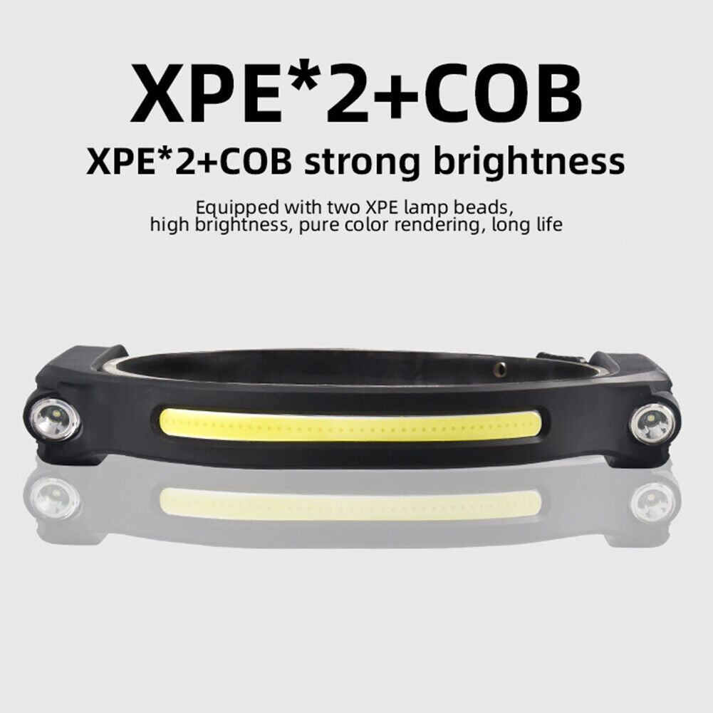 XPE COB LED Headlamp Wave Induction 400lm Waterproof Safety Work Headlight