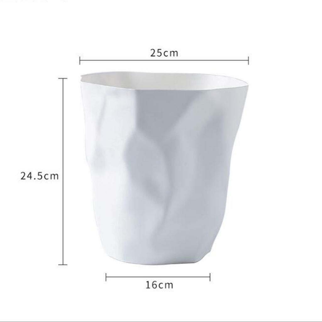 Round  Trash Can Garbage Bin Garbage Waste  9L White Small