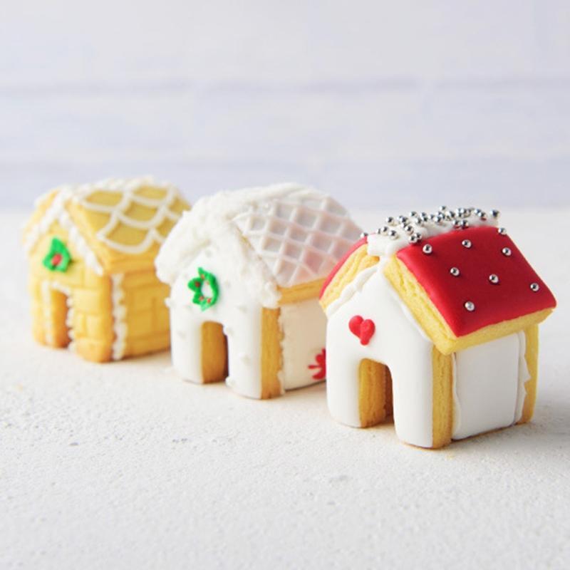 3 PCS Food-Grade Food Grade Plastic Gingerbread House Christmas Cookie Cutters