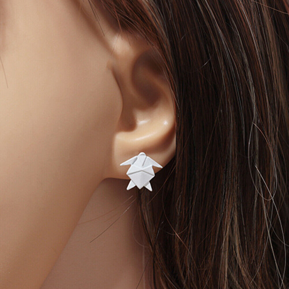 Fashion Women Geometric Folden Ear Stud Creative Earrings Casual Jewelry