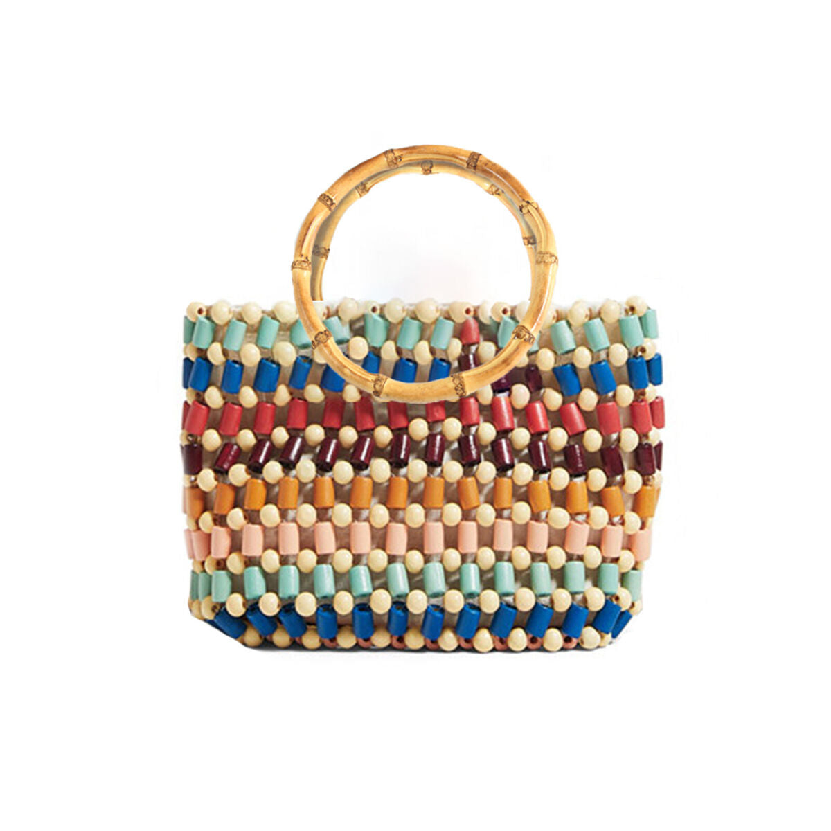 4pcs Round Bamboo Bags Handles DIY Handcrafted Tote Purse Handbag Hanger