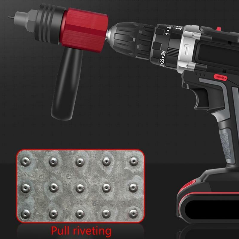 Portable Riveting Tool Riveting Drill Adapter Hand Tool Kit Insert Nut Tool